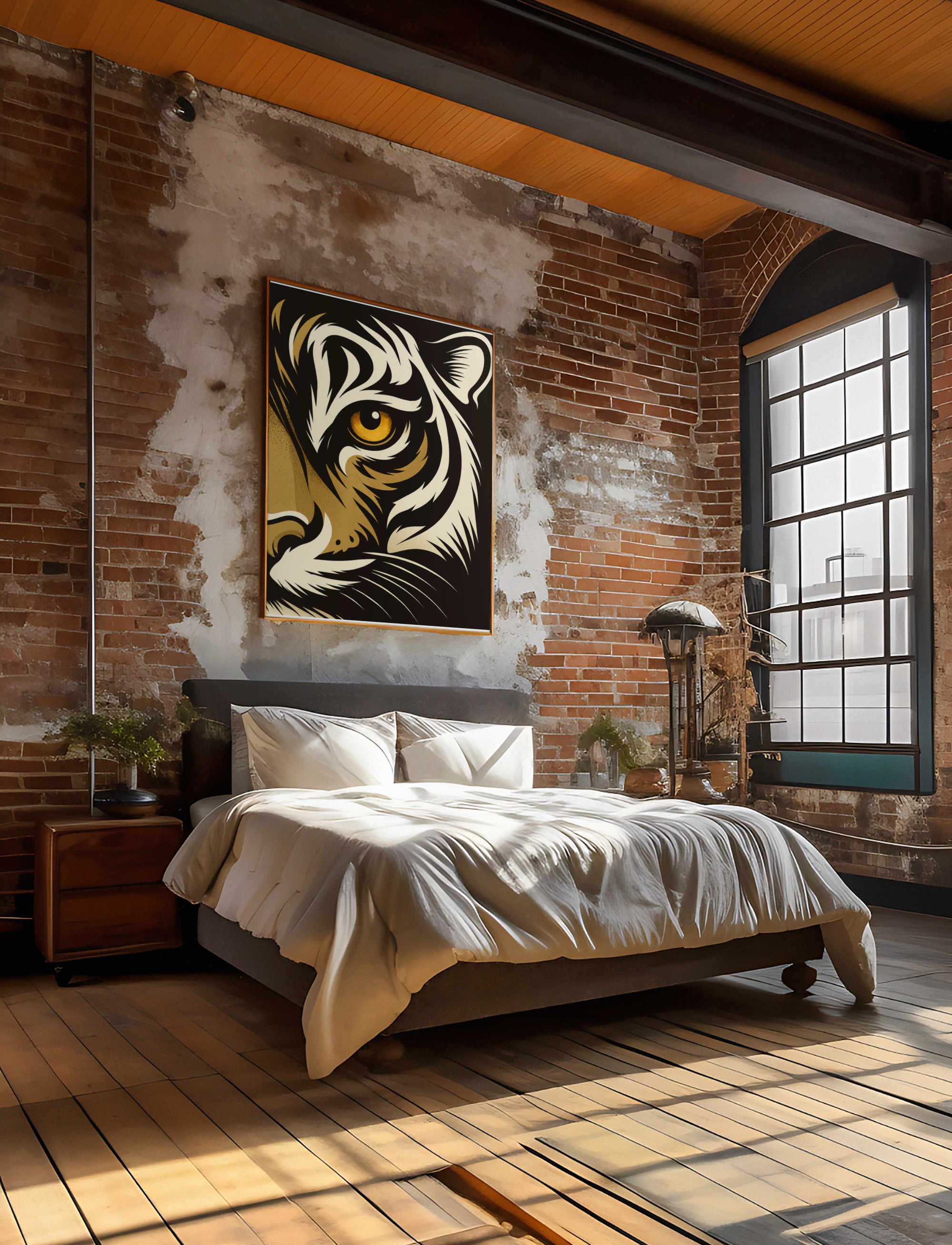 Lion Eye Wall Art - Bold Animal Portrait Poster - Modern Wildlife Decor