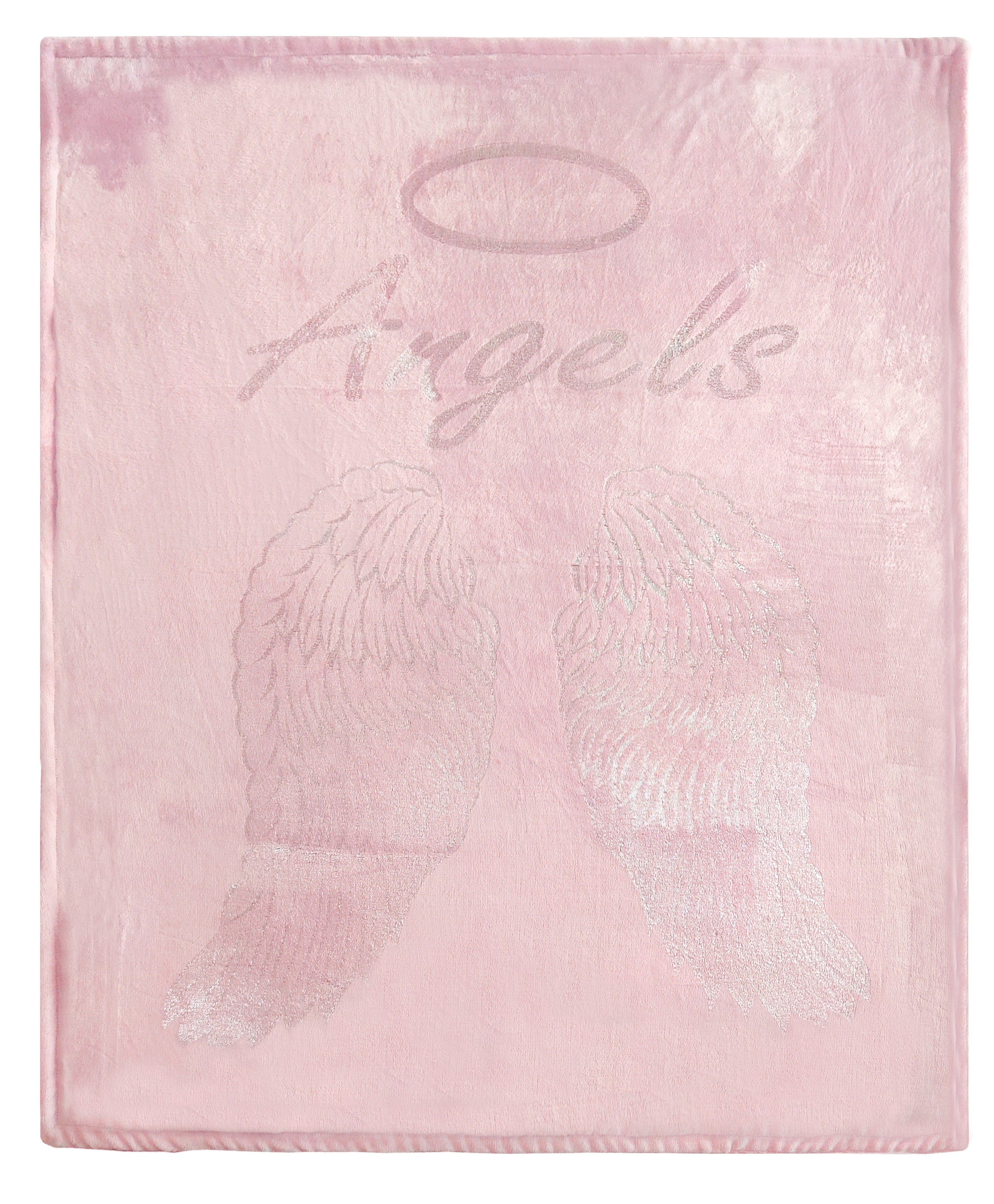 Angel Wings Luxurious Teddy Fleece Duvet Set Super Soft Faux Fur Bedding Pillow Cases Bed Throw Cushion in Pink White Grey by OLIVIA ROCCO