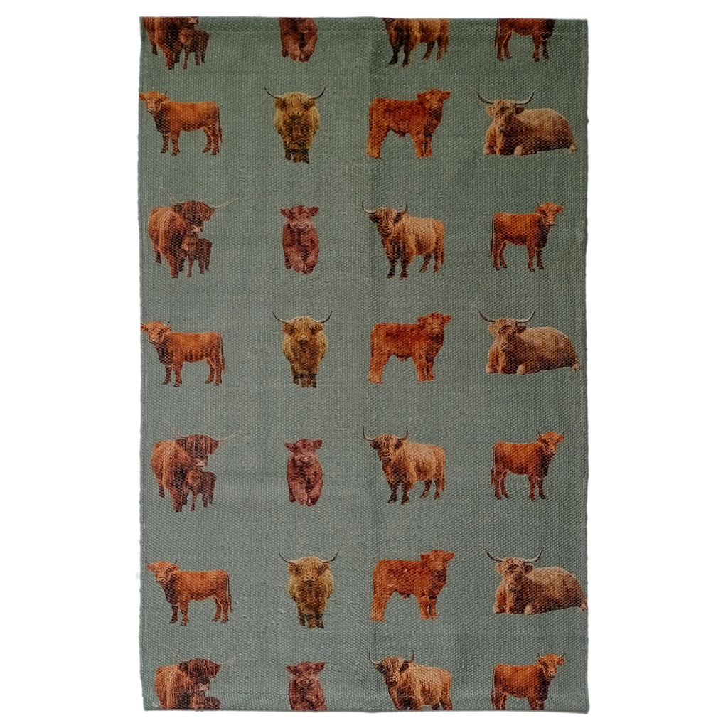 Animal Printed Rug Highland Cow Modern Non-Slip Soft Durable Floor Rug for Living Room Bedroom Hallway & Office by OLIVIA ROCCO