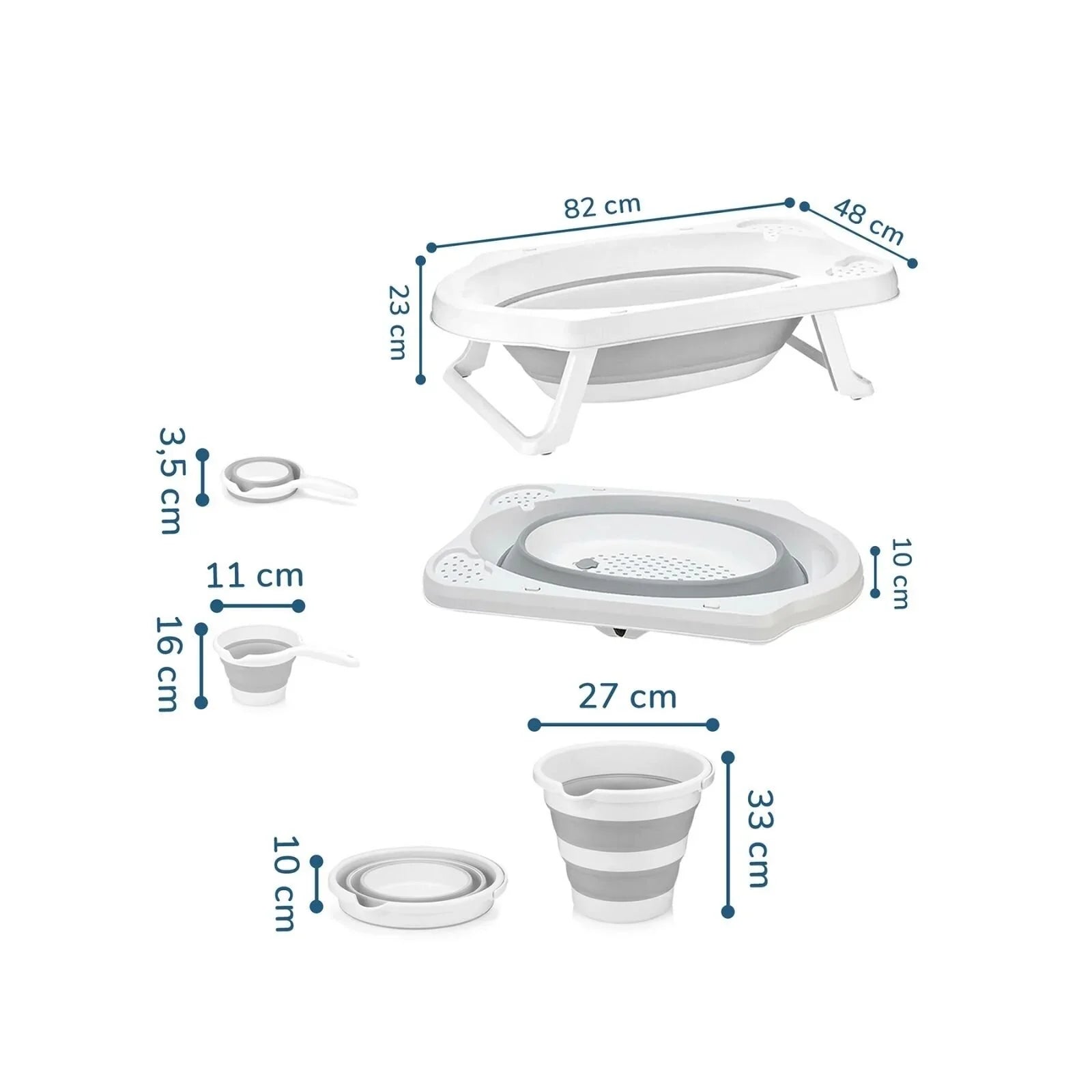 baby plus Foldable Bathtub Set 3 Pcs
