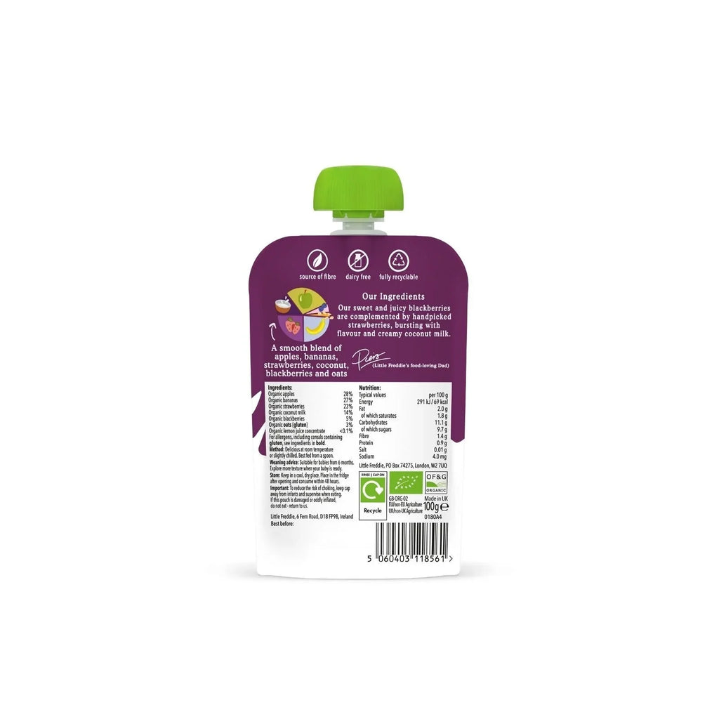 Little Freddie Organic Coconut & Summer Berries Baby Food Pouch 6+ months 100g