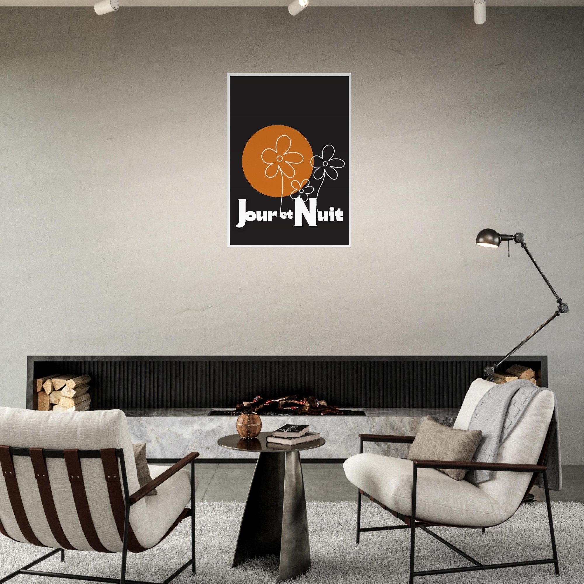 Day & Night Modern Boho Wall Art - Framed Poster, Ready to Hang - Bohemian Decor Gift