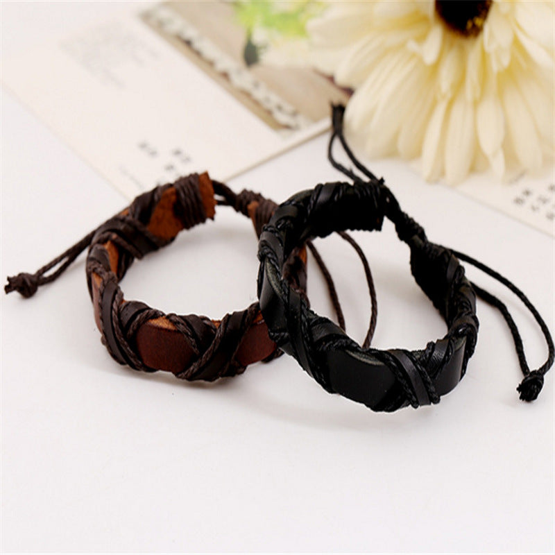 Asgard Leather Nordic Bracelet – Adjustable Viking Arm Band