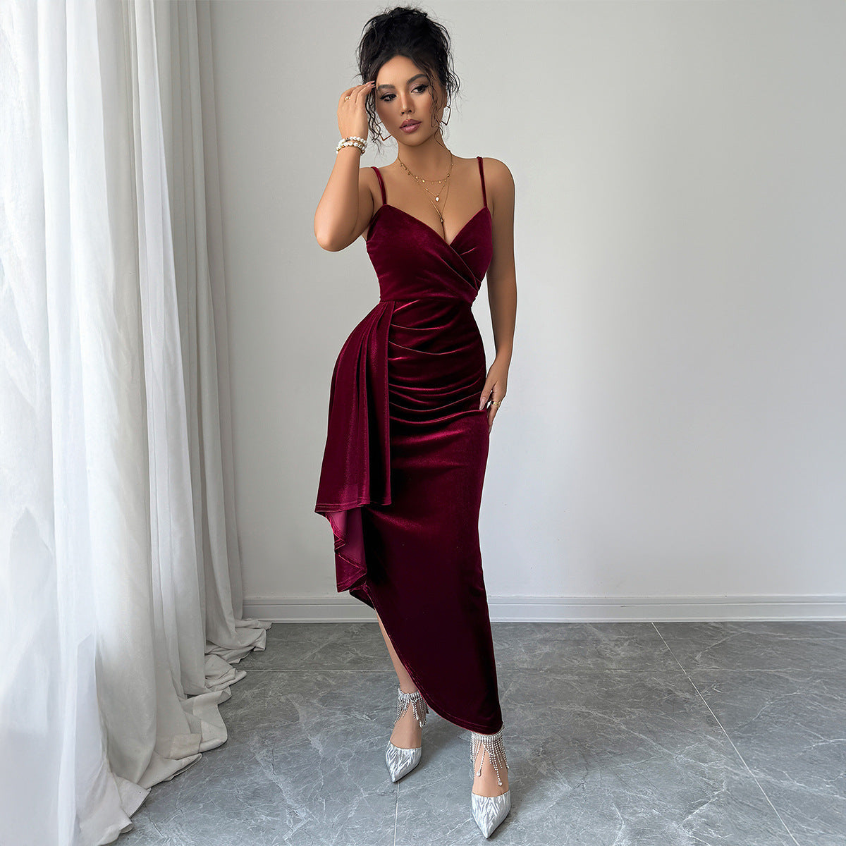 Women's Solid-Color Casual Elegant Slip Dress