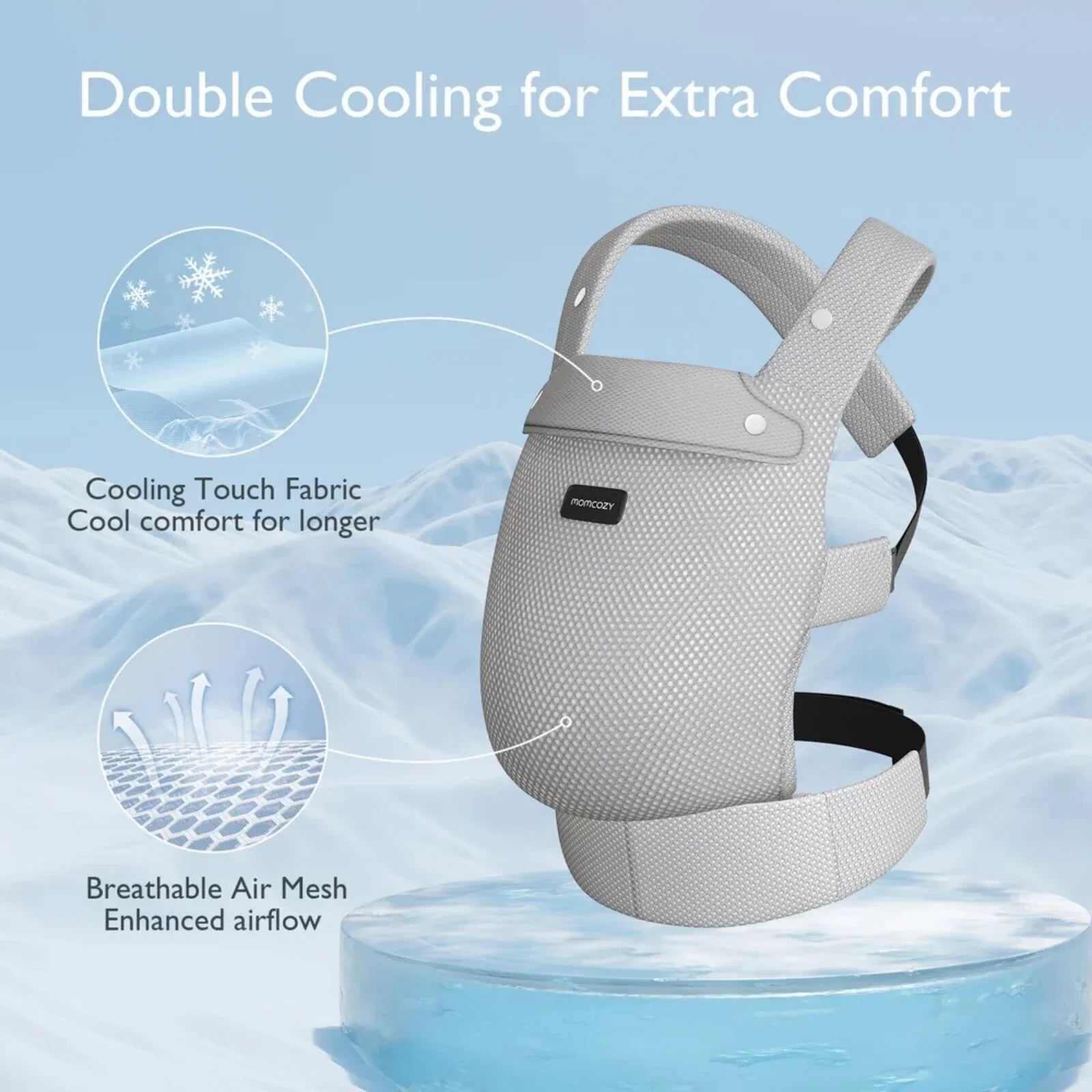 Momcozy Baby Carrier Newborn to Toddler Air Mesh - Grey