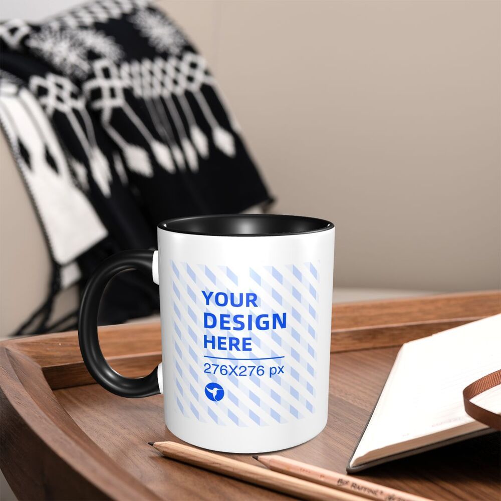 Double Color Comfort Handle Ceramic Mug