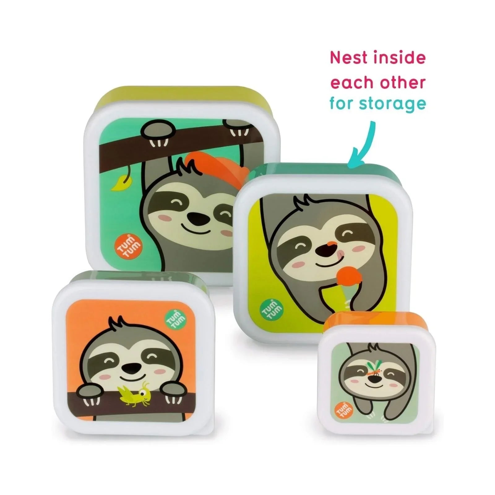 TUM TUM Nesting Snack Pots Pack of 4 - Stanley Sloth