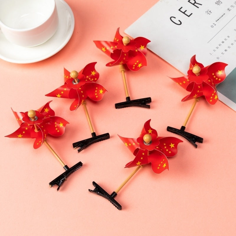 National Day Flag Barrettes Creative Hair Accessories Kindergarten Prizes
