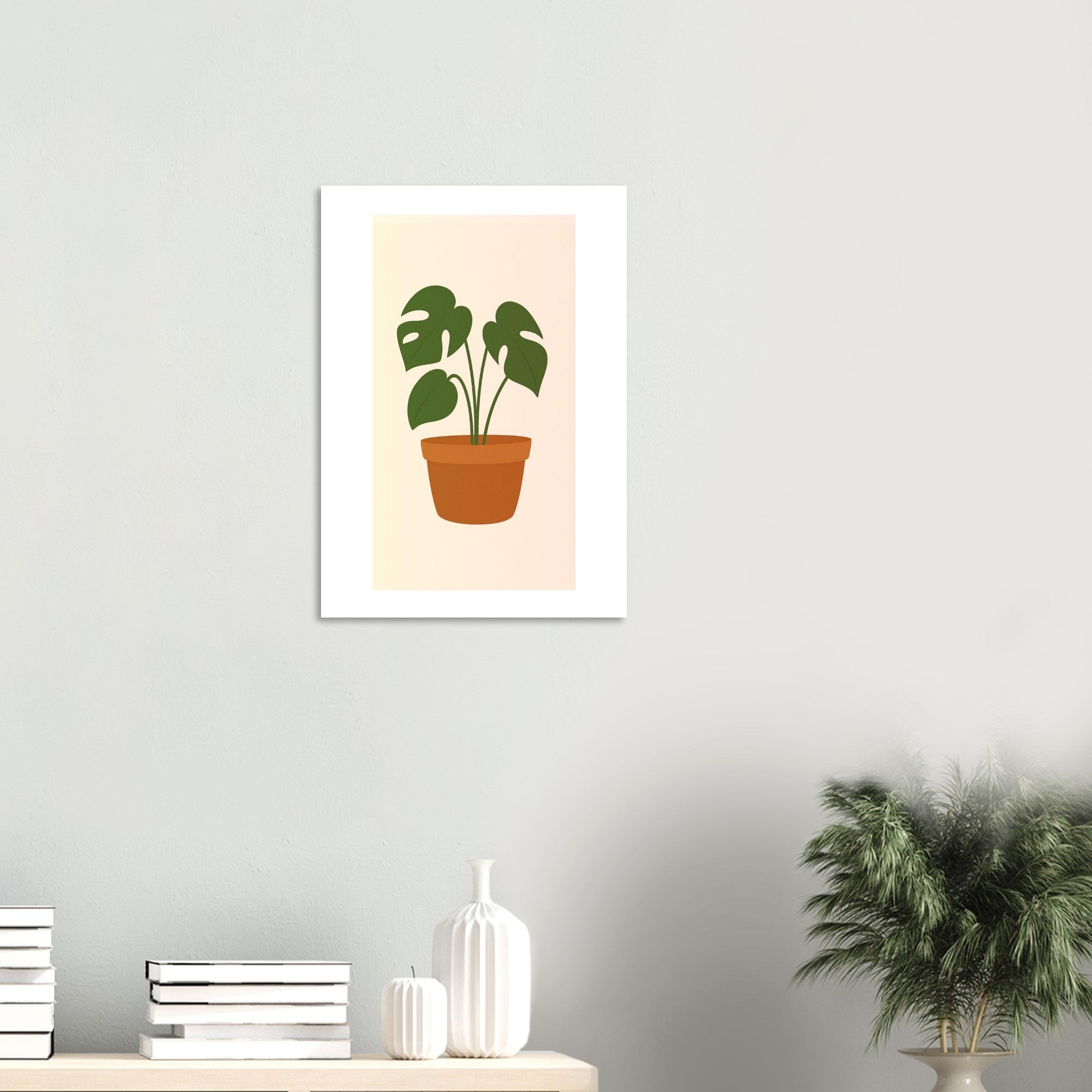 Minimalist Monstera Plant Print – Boho Botanical Wall Art