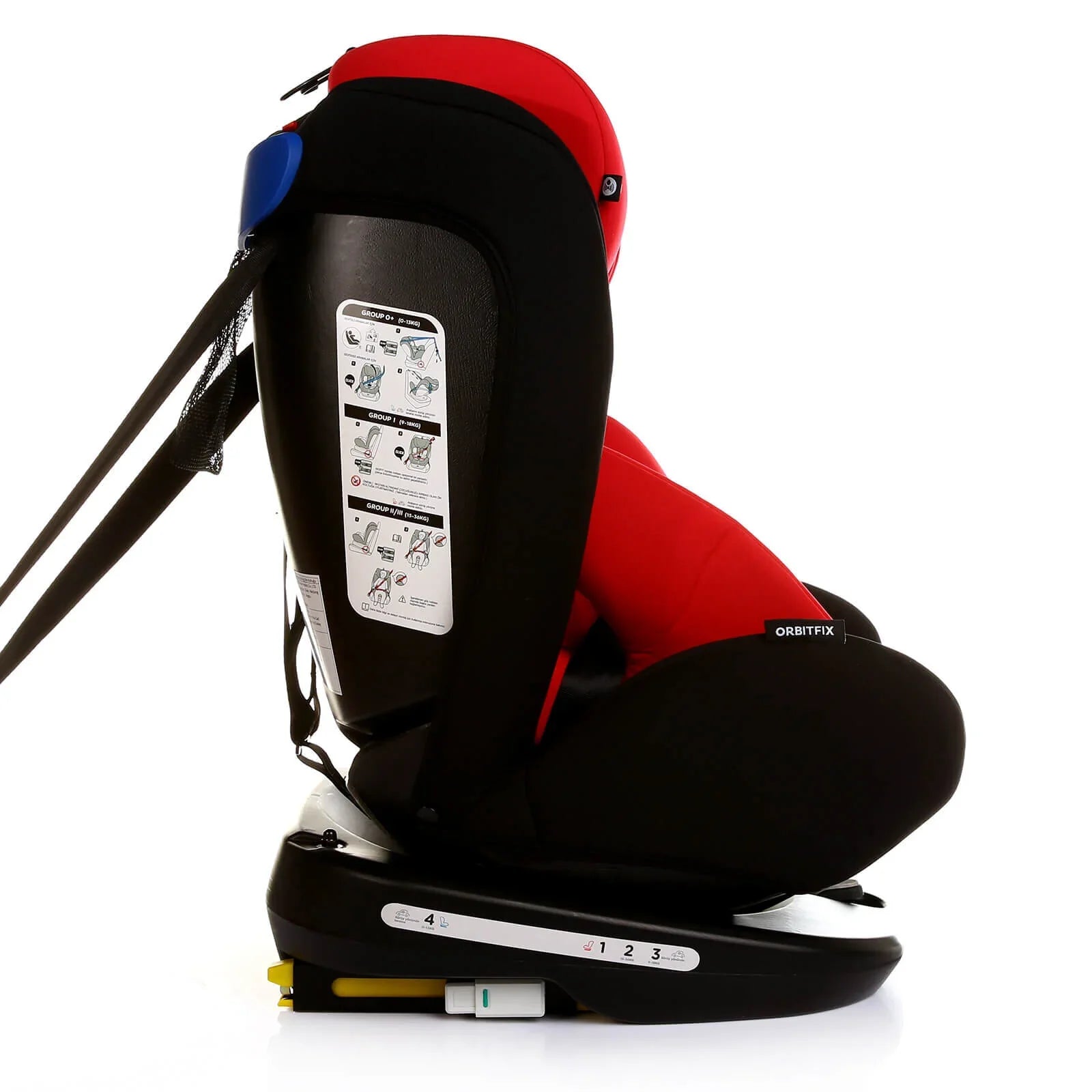 baby plus Orbitfix Group 0+/1/2/3 (Birth to 12 Years) Car Seat - Black Red