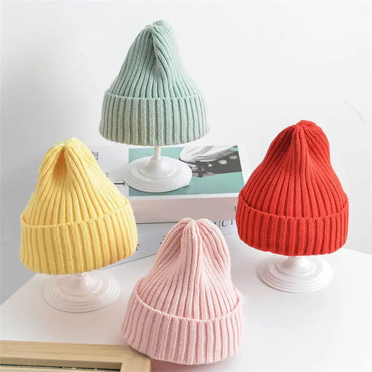 Baby & Toddler Ribbed Knit Beanie Hat, Soft Winter Cap for Boys & Girls (6M–4Y)