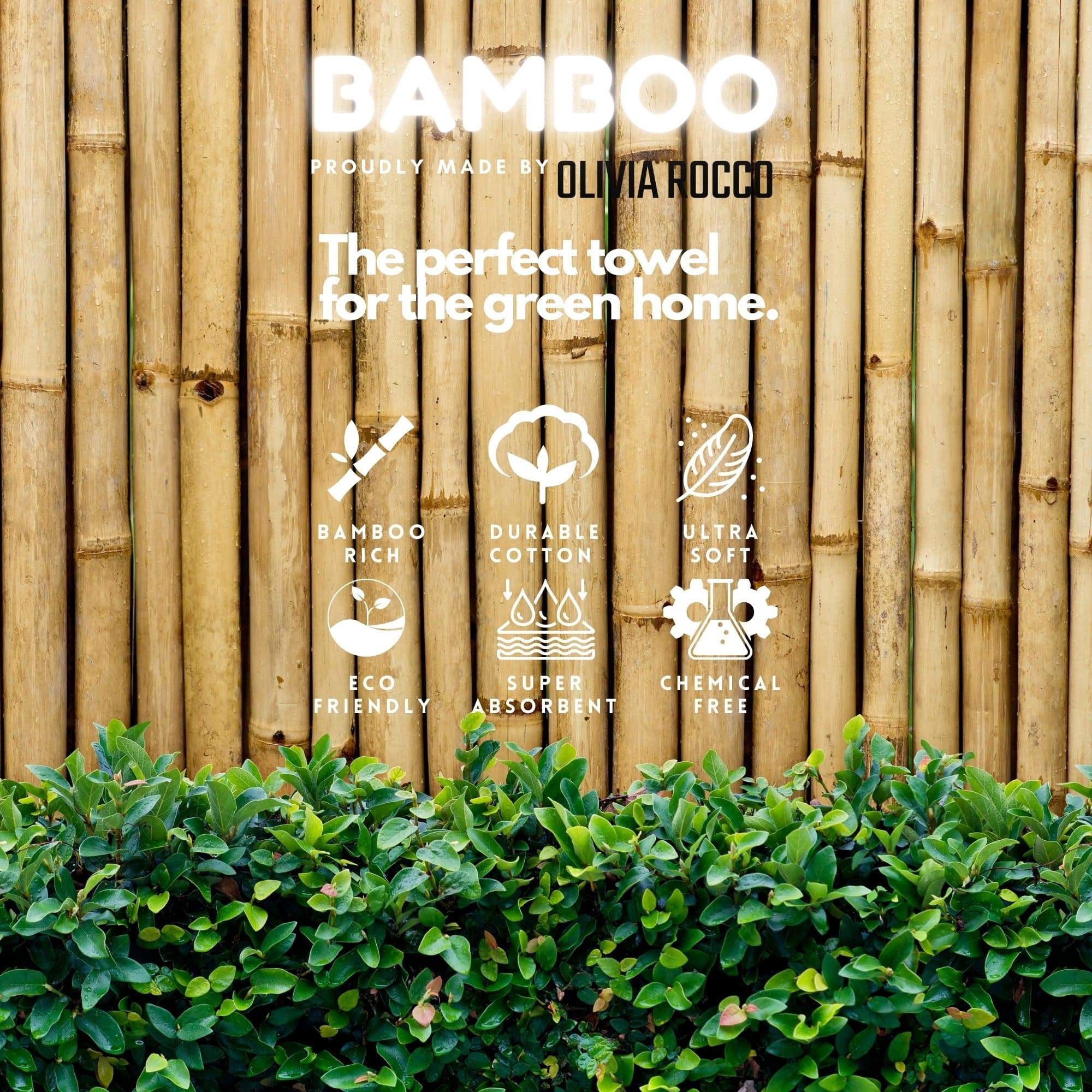 Bamboo Cotton Luxury 600GSM Eco-Friendly Bath Towels Highly Absorbent Durable and Soft Bathroom Essentials in Elegant Colours Designed in England by OLIVIA ROCCO