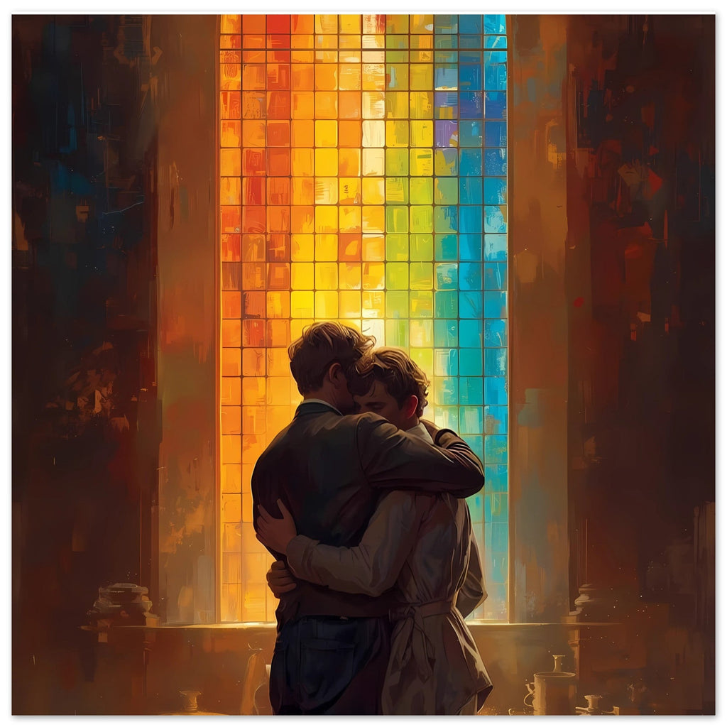 Rainbow Window Poster – Love and Unity Art Print - Vibrant Wall Decor