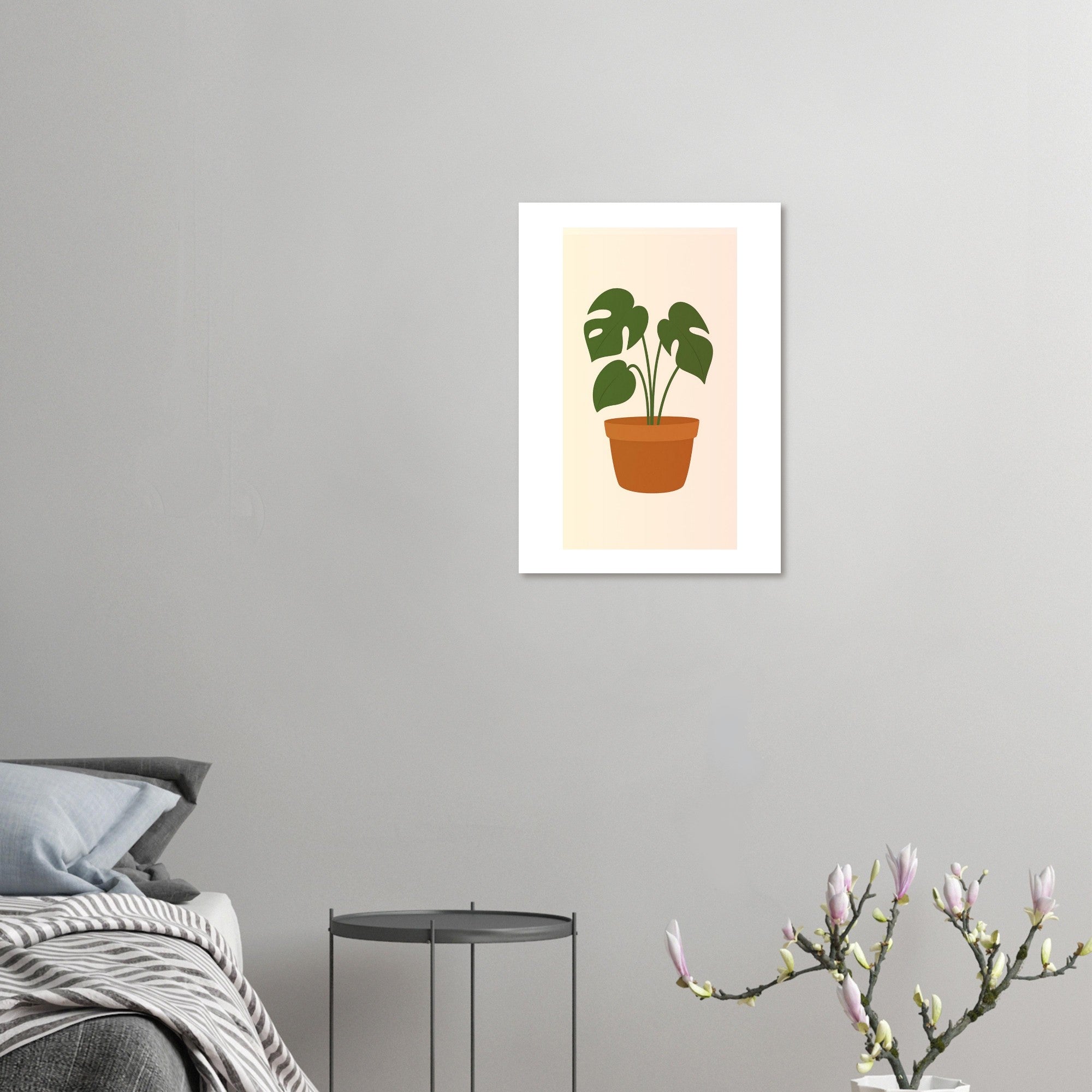 Minimalist Monstera Plant Print – Boho Botanical Wall Art