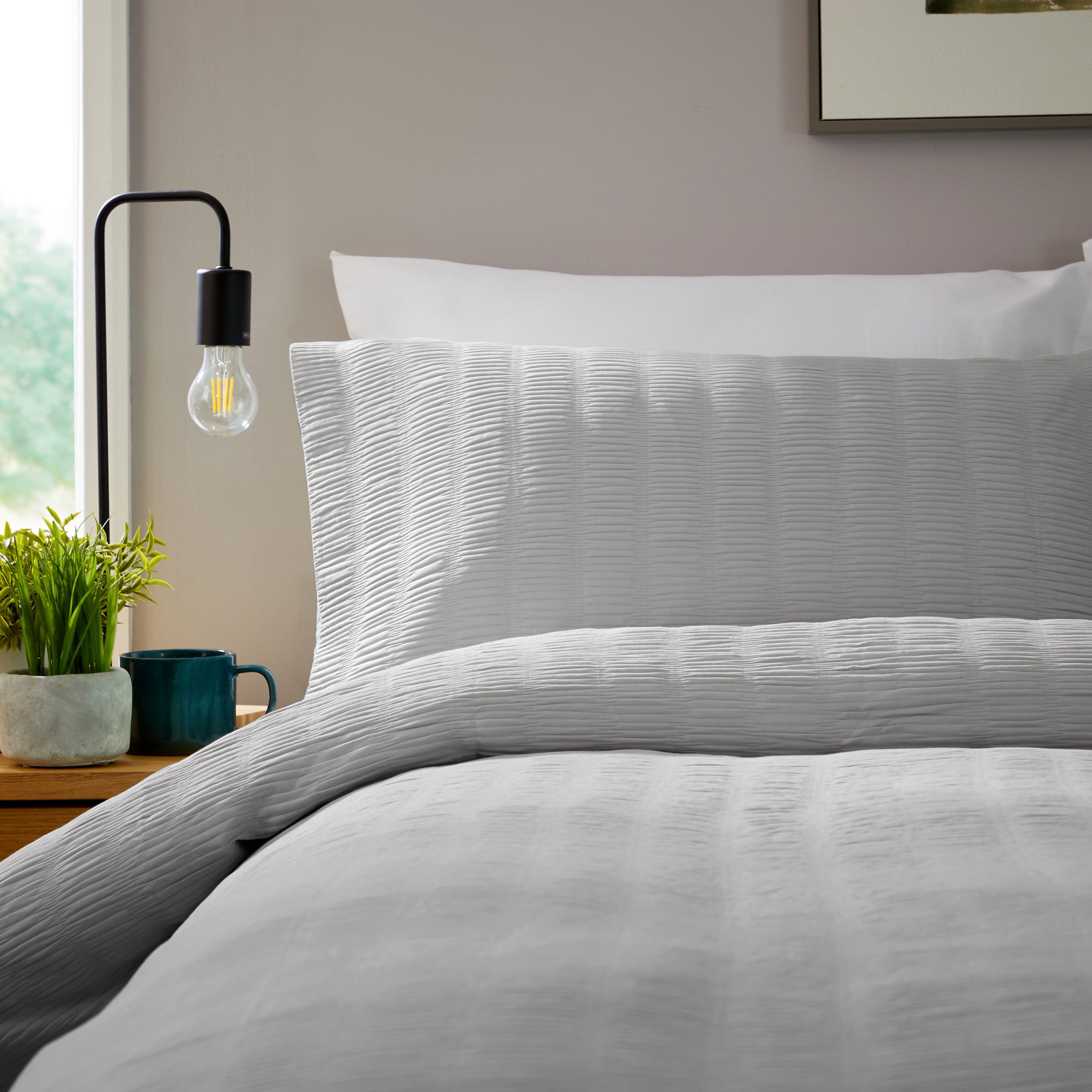 Belgravia Grey Microfibre Duvet Cover Set with Pillowcases Soft Easy Care Modern Quilt Bedding Bed Linen Set by OLIVIA ROCCO