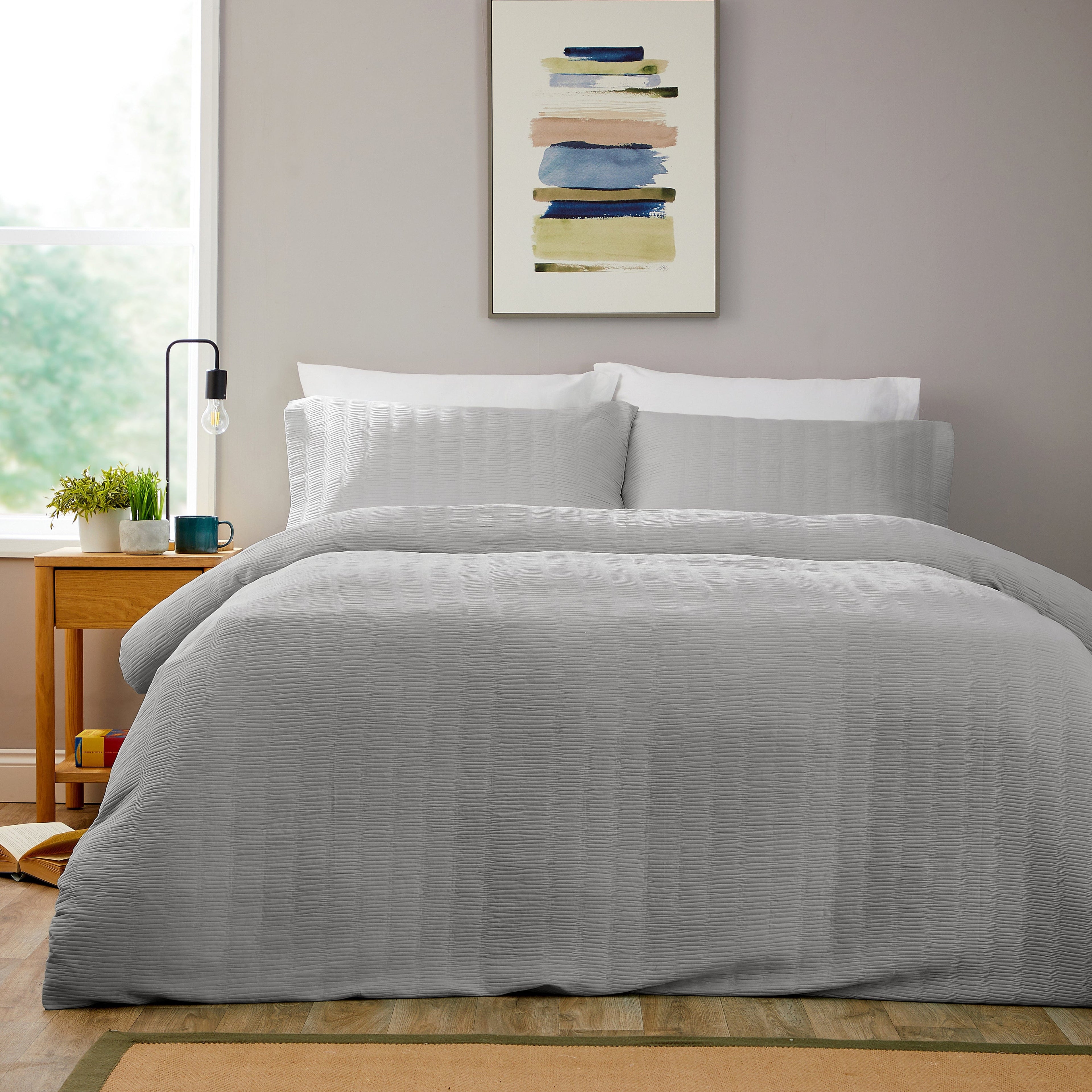 OLIVIA ROCCO Textured Pintuck Ruffles Pleated Microfibre Duvet Cover Sets with Pillowcases Soft Breathable Easy Care Bedding Set Quilt Covers
