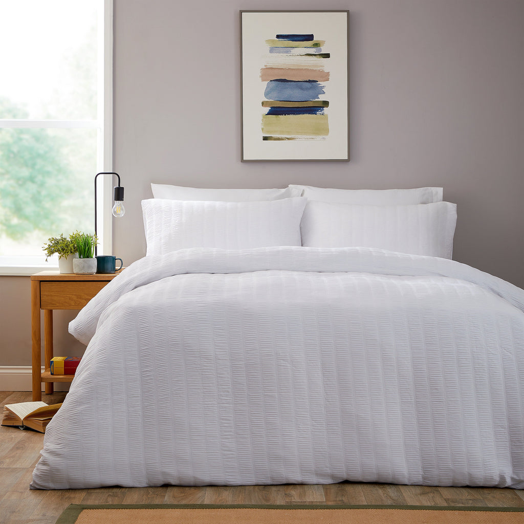OLIVIA ROCCO Textured Pintuck Ruffles Pleated Microfibre Duvet Cover Sets with Pillowcases Soft Breathable Easy Care Bedding Set Quilt Covers