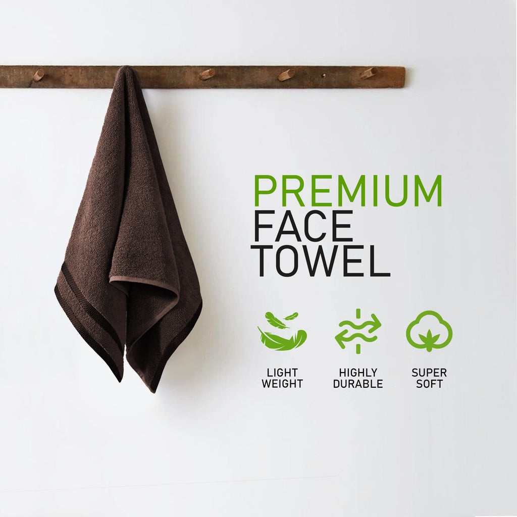 Belmont Viscose Stripe Brown Towels 100% Cotton Hotel Quality Super Absorbent 10 Piece Bale Set, 4 Hand Towel & 12 Face Cloths by OLIVIA ROCCO