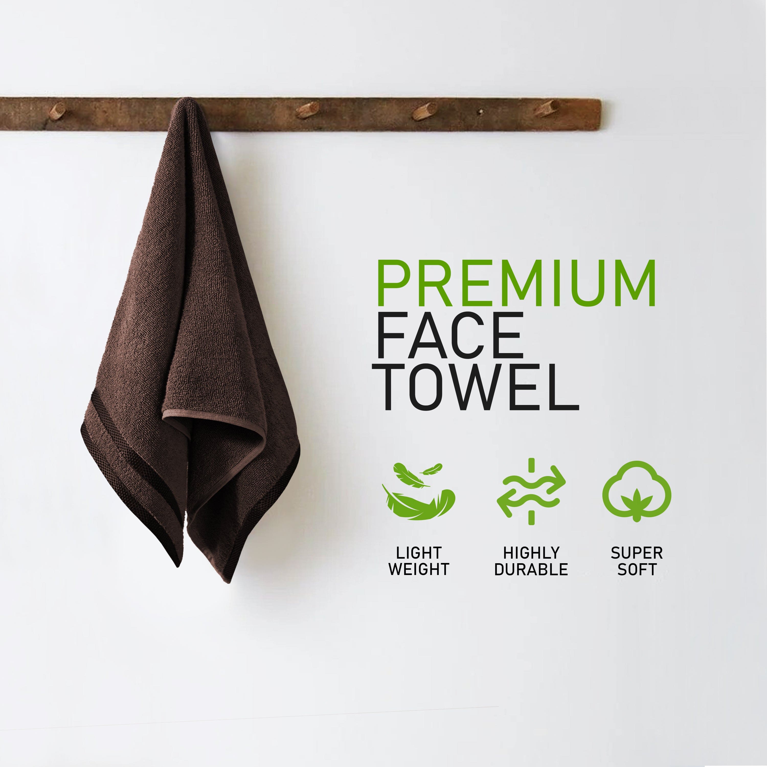Belmont Viscose Stripe Brown Towels 100% Cotton Hotel Quality Super Absorbent 10 Piece Bale Set, 4 Hand Towel & 12 Face Cloths by OLIVIA ROCCO