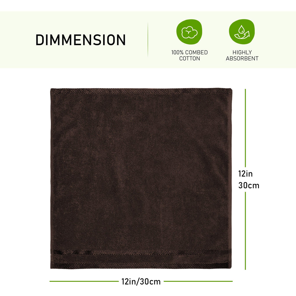 Belmont Viscose Stripe Brown Towels 100% Cotton Hotel Quality Super Absorbent 10 Piece Bale Set, 4 Hand Towel & 12 Face Cloths by OLIVIA ROCCO