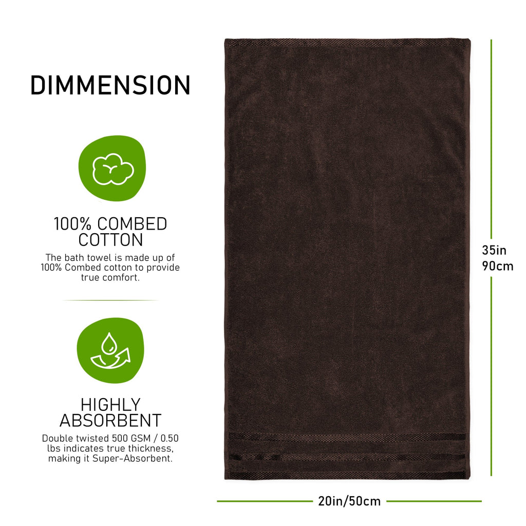 Belmont Viscose Stripe Brown Towels 100% Cotton Hotel Quality Super Absorbent 10 Piece Bale Set, 4 Hand Towel & 12 Face Cloths by OLIVIA ROCCO
