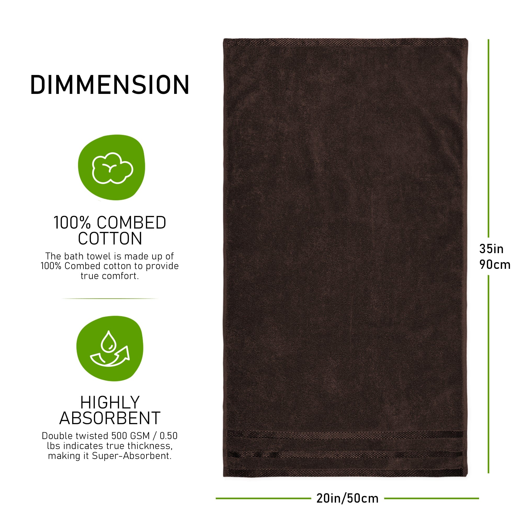 Belmont Viscose Stripe Brown Towels 100% Cotton Hotel Quality Super Absorbent 10 Piece Bale Set, 4 Hand Towel & 12 Face Cloths by OLIVIA ROCCO