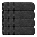 Belmont Viscose Stripe Grey Towels 100% Cotton Hotel Quality Super Absorbent 10 Piece Bale Set, 4 Hand Towel & 12 Face Cloths by OLIVIA ROCCO