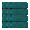 Belmont Viscose Stripe Jade Green Towels 100% Cotton Hotel Quality Super Absorbent 10 Piece Bale Set, 4 Hand Towel & 12 Face Cloths by OLIVIA ROCCO
