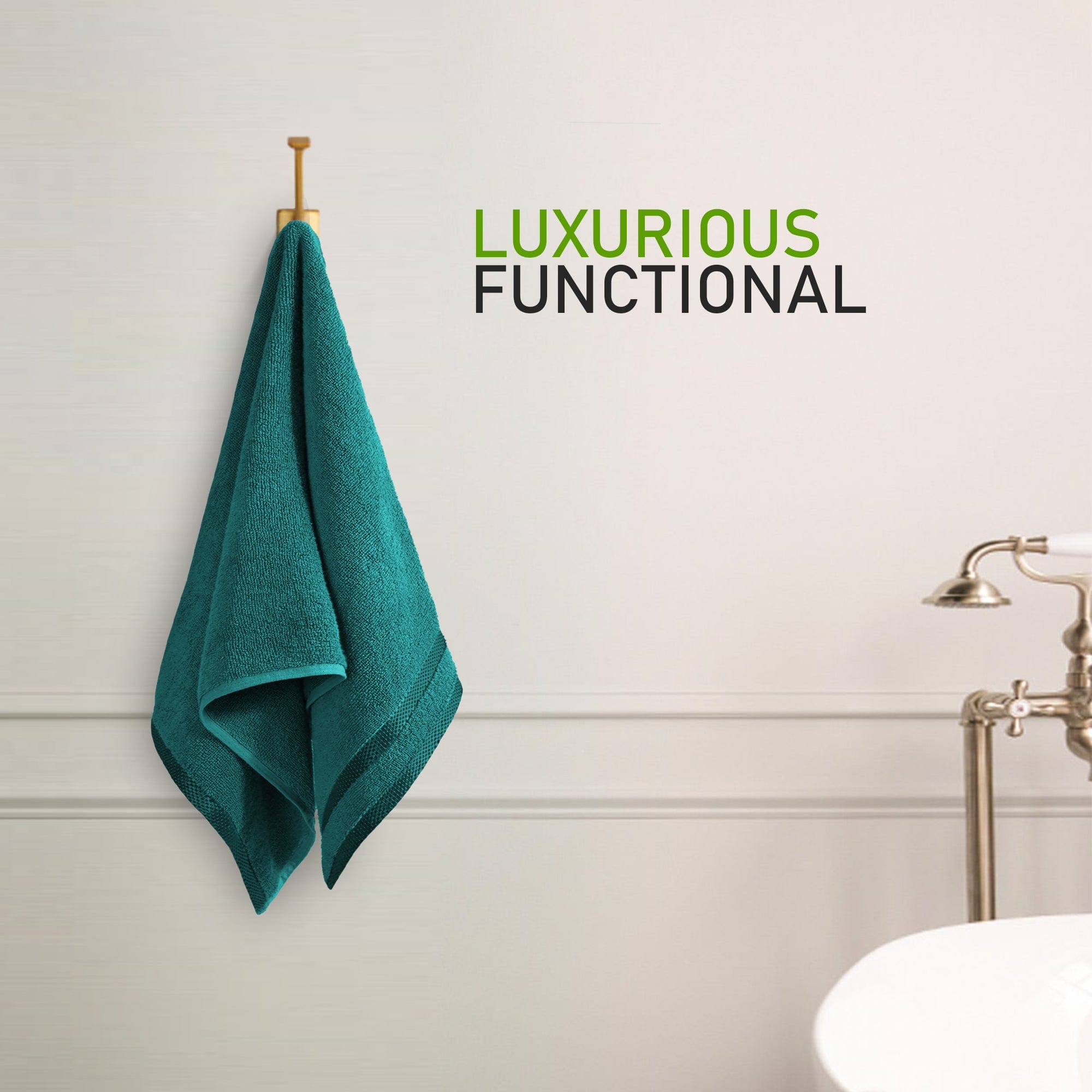 Belmont Viscose Stripe Jade Green Towels 100% Cotton Hotel Quality Super Absorbent 10 Piece Bale Set, 4 Hand Towel & 12 Face Cloths by OLIVIA ROCCO