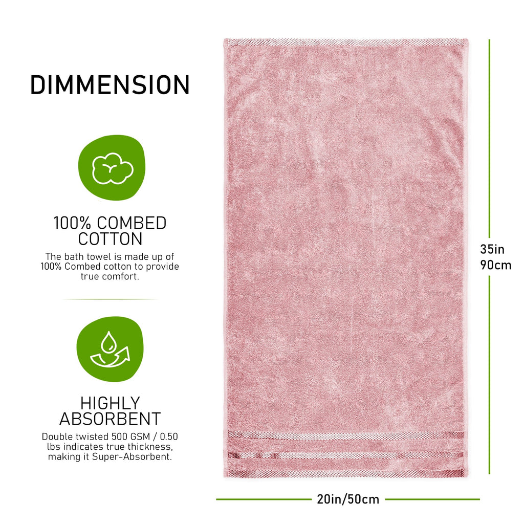 Belmont Viscose Stripe Pink Towels 100% Cotton Hotel Quality Super Absorbent 10 Piece Bale Set, 4 Hand Towel & 12 Face Cloths by OLIVIA ROCCO