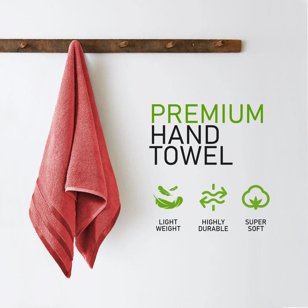 Belmont Viscose Stripe Red Towels 100% Cotton Hotel Quality Super Absorbent 10 Piece Bale Set, 4 Hand Towel & 12 Face Cloths by OLIVIA ROCCO