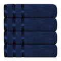 Belmont Viscose Stripe Royal Blue Towels 100% Cotton Hotel Quality Super Absorbent 10 Piece Bale Set, 4 Hand Towel & 12 Face Cloths by OLIVIA ROCCO