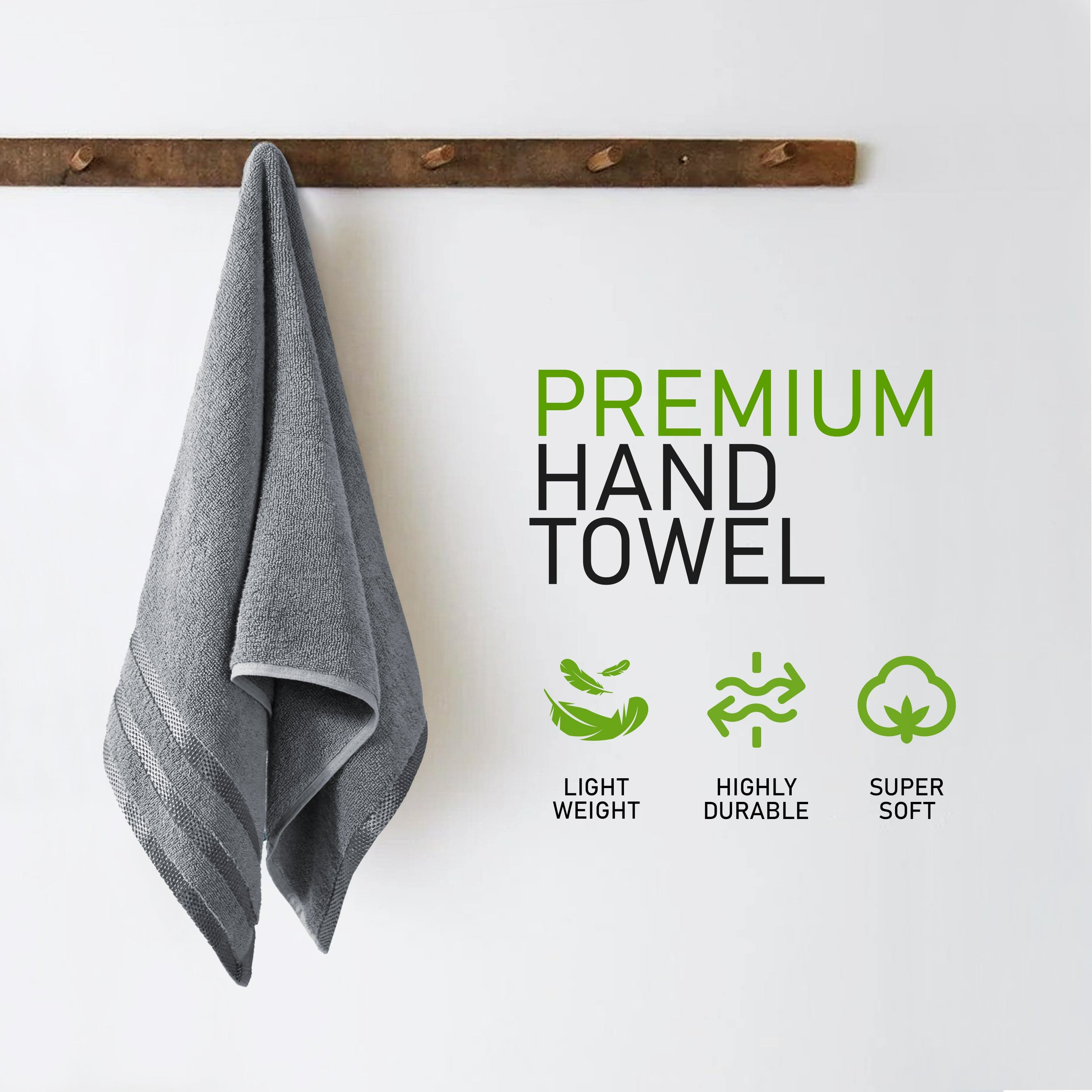 Belmont Viscose Stripe Silver Towels 100% Cotton Hotel Quality Super Absorbent 10 Piece Bale Set, 4 Hand Towel & 12 Face Cloths by OLIVIA ROCCO