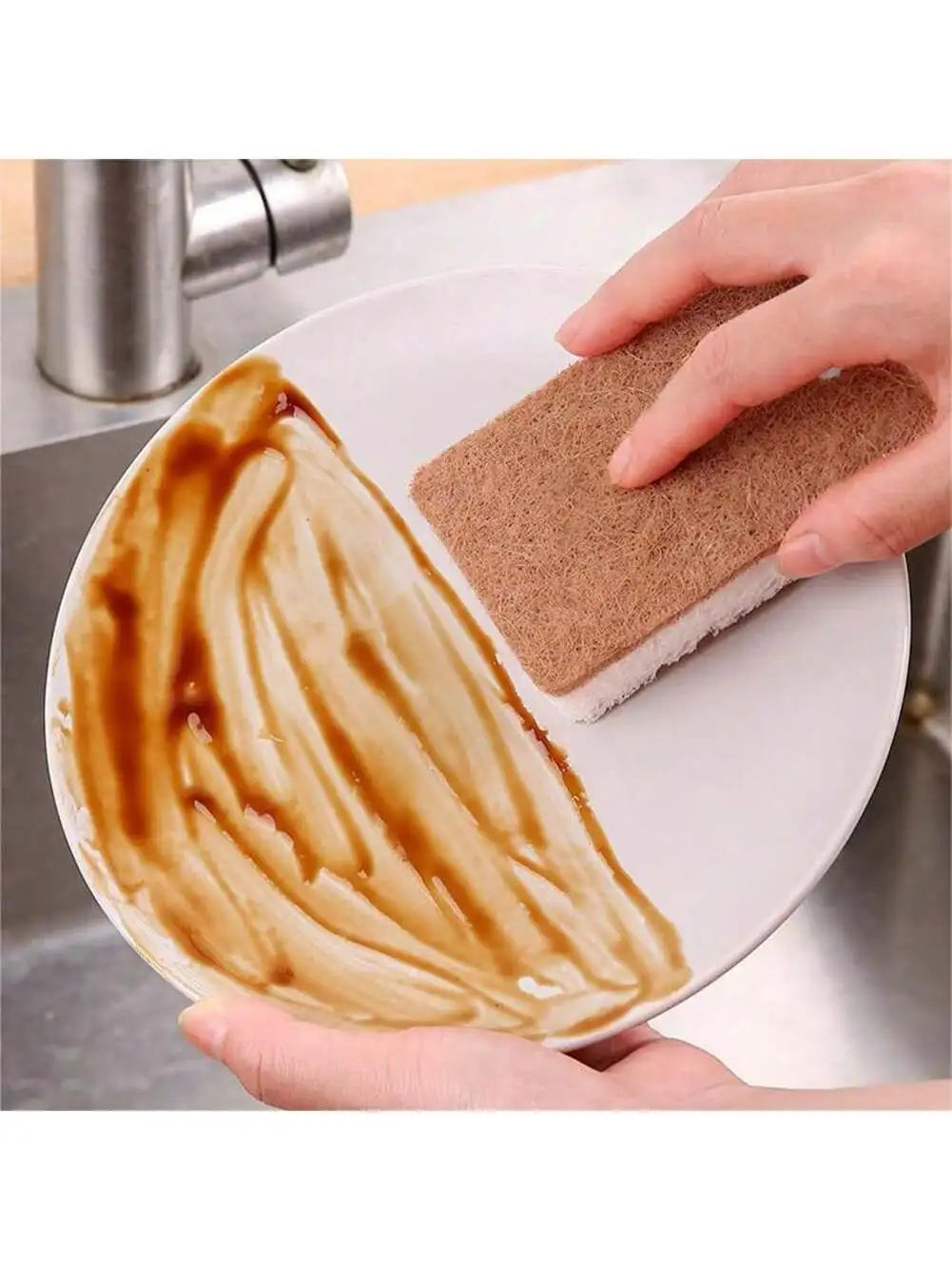 Biodegradable Kitchen Sponges – 3/6pcs Eco Cellulose & Hemp Scrub Set
