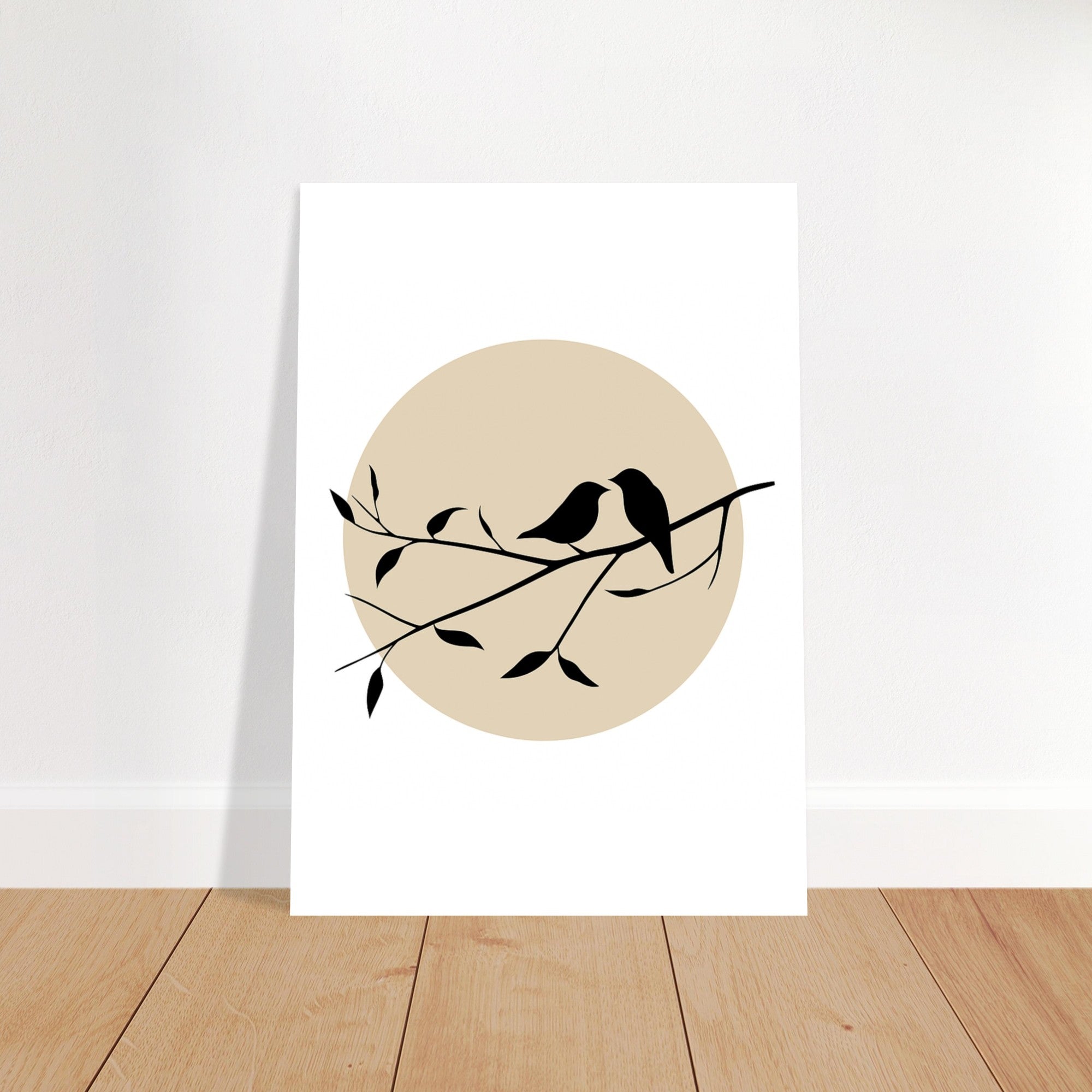 Bird Silhouette Poster – Minimalist Wall Art with Setting Sun | Nature Decor Gift