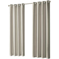 Blackout Natural Eyelet Curtains Thermal Ring Top Window Treatment for Living Room & Bedroom by OLIVIA ROCCO