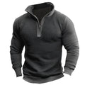 Premium Men's Contrast Zipper Sweatshirt - Casual Fleece Jacket