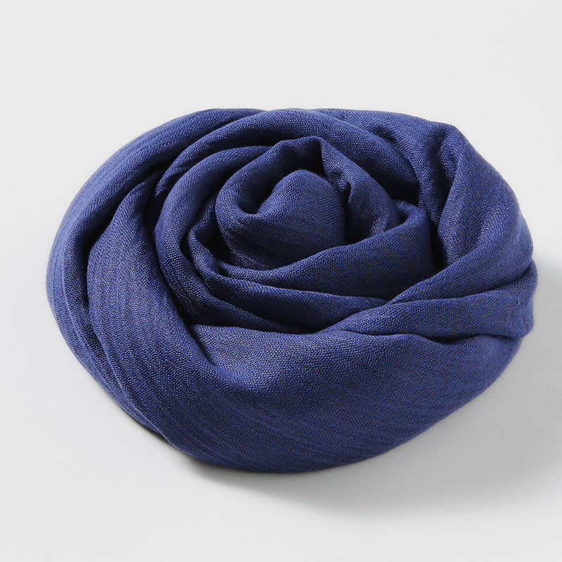Artistic Sunscreen Solid Color Cotton And Linen Scarf