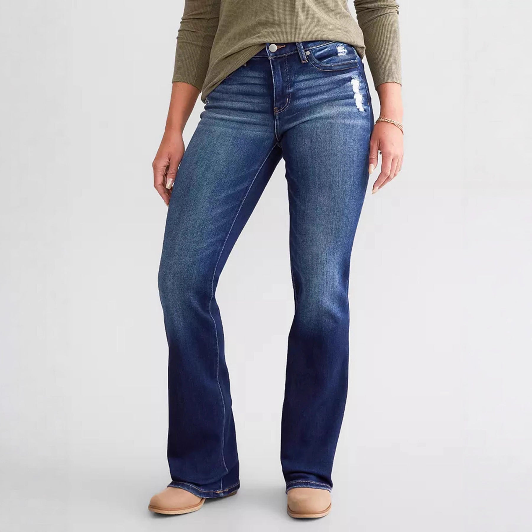 Ladies New Jeans Stretch Slim Ripped