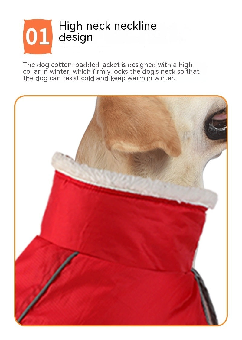 Pet Cotton-padded Coat Winter Large Dog Golden Retriever Jarre Aero Bull Corgi Puppy Clothes Warm