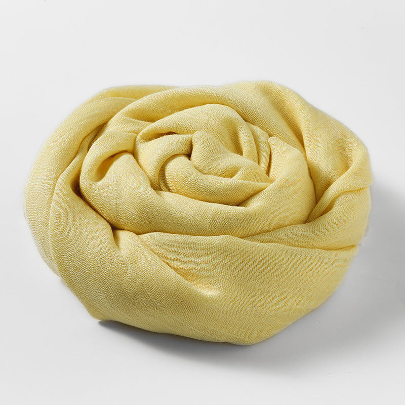 Artistic Sunscreen Solid Color Cotton And Linen Scarf