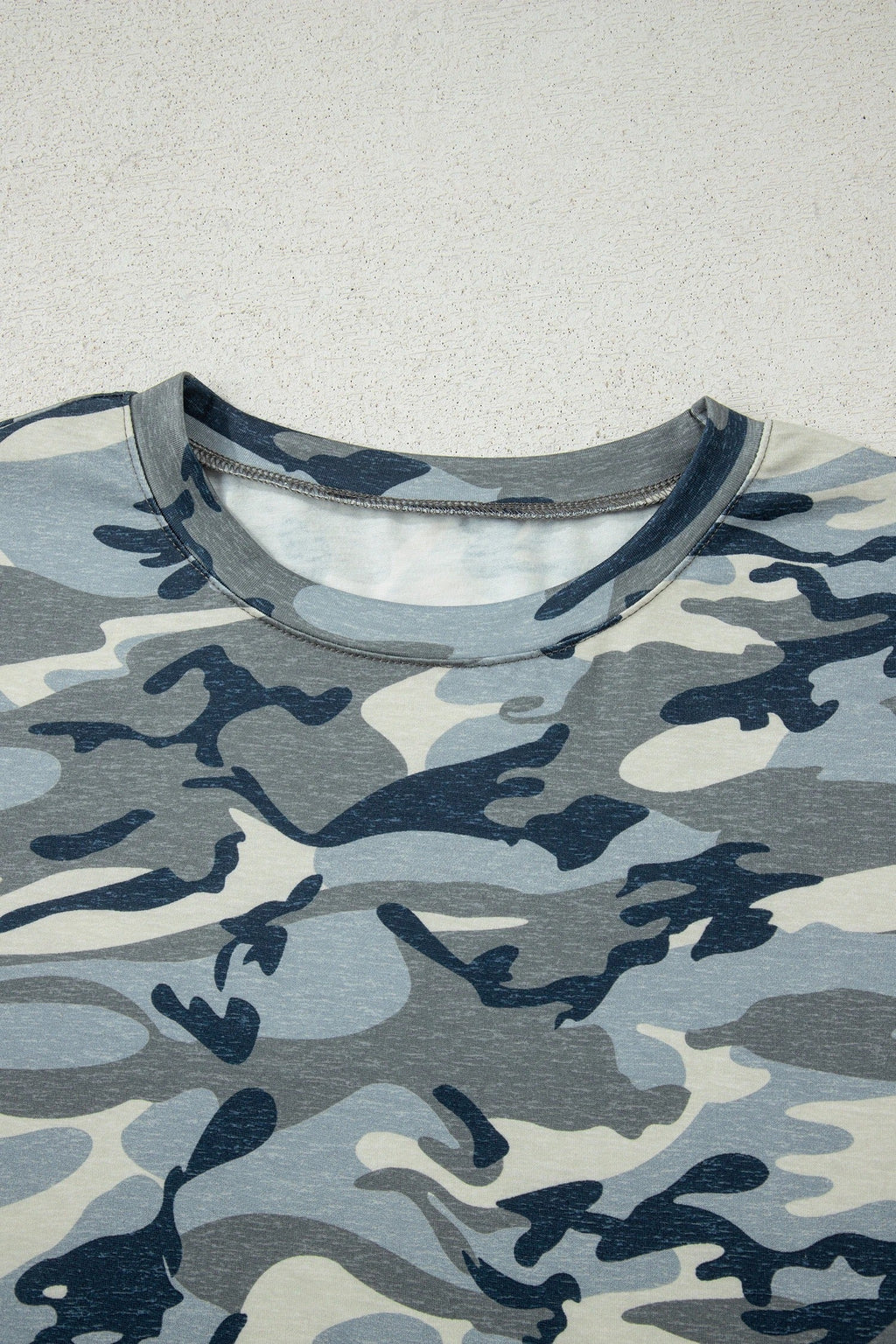 Women's Casual Loose-fit Crew-neck Camouflage Sports Short-sleeve