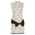 Round-neck Sleeveless Waist-cinching Contrast-color Printed Dress