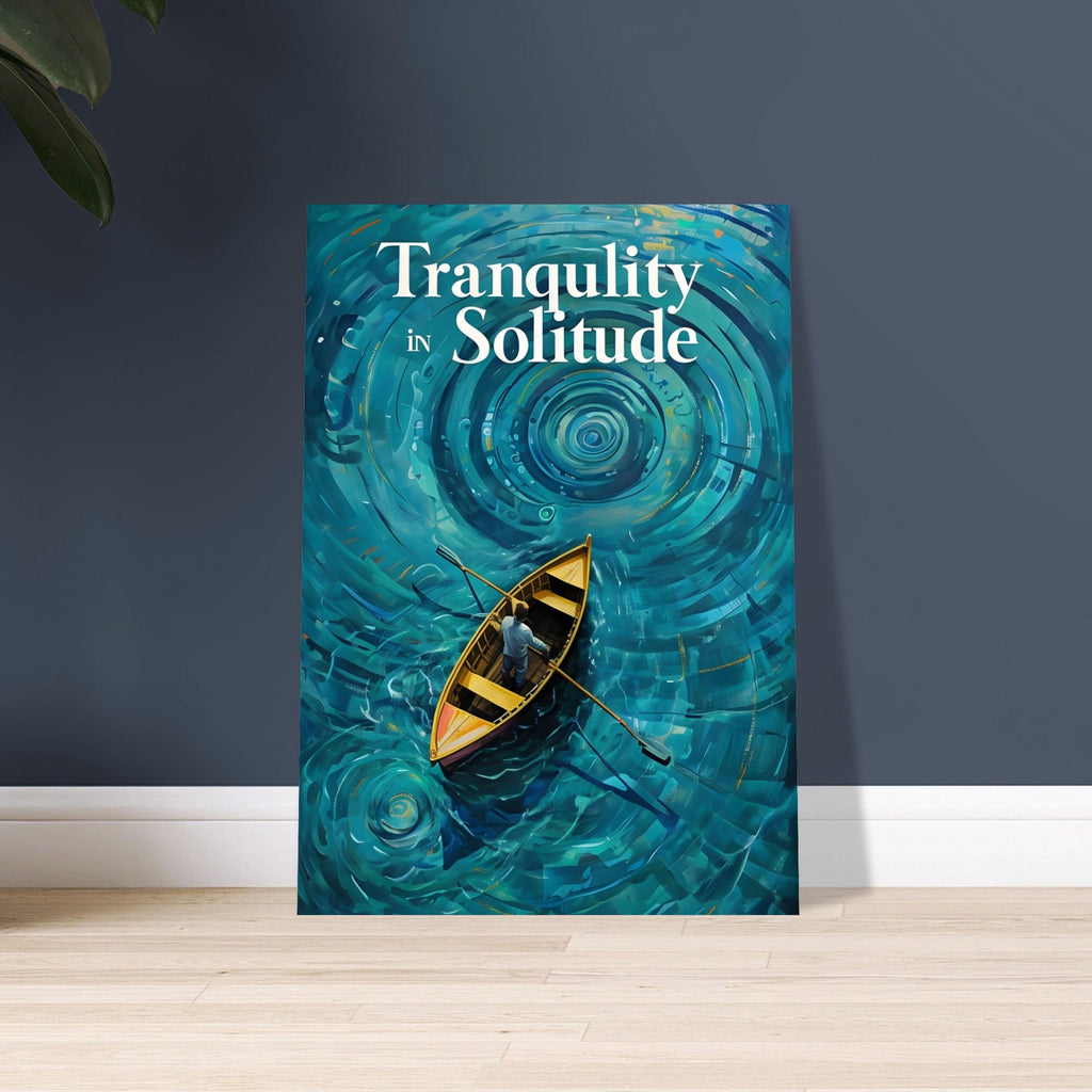 Surreal Boat Poster - Tranquility in Solitude - Stunning Teal Art Print
