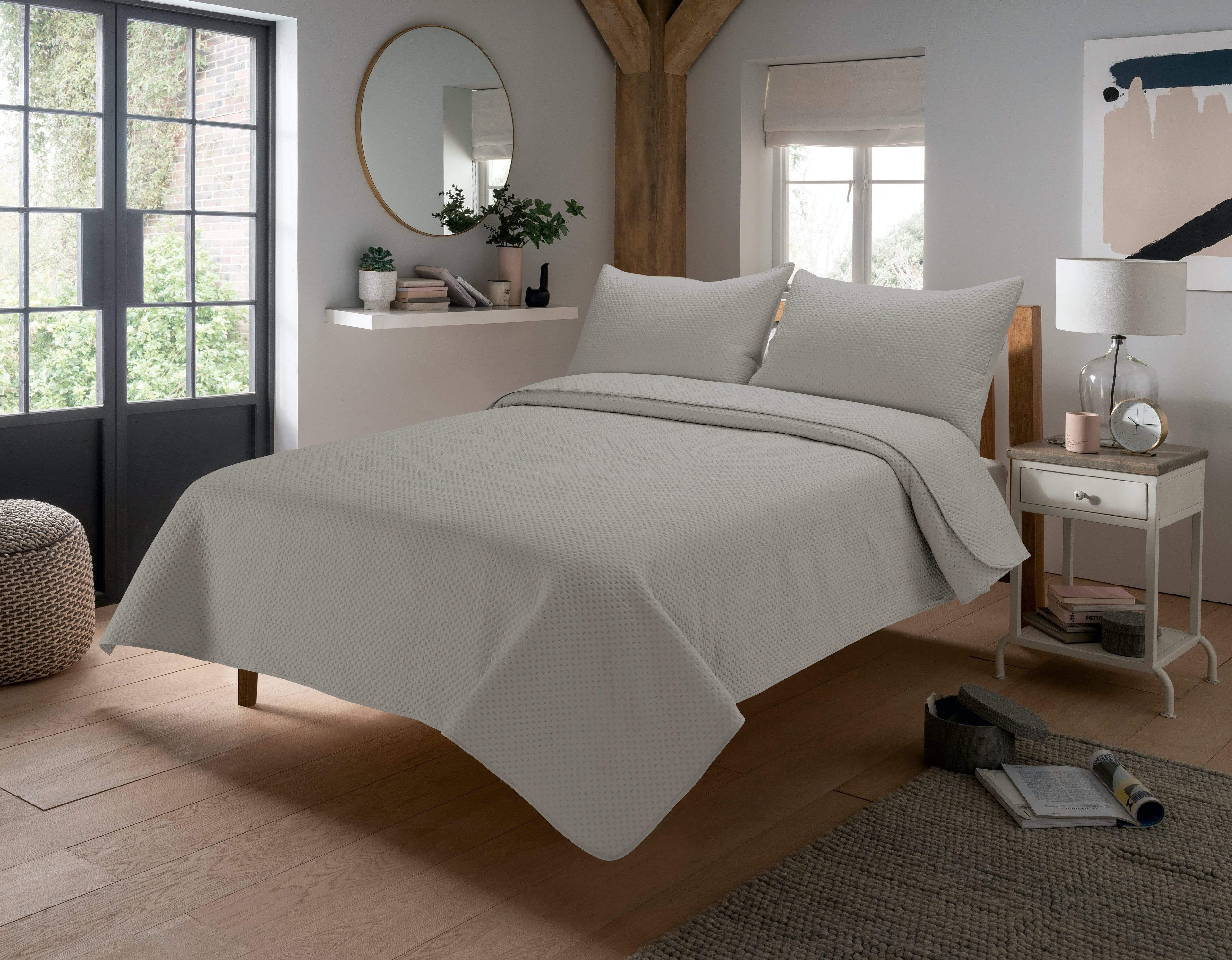 Capri Embossed Luxury Bedspread Set with Quilted Throw & Duvet Elegant Premium Bedding with Matching Pillow Shams Multiple Colours for Home Decor & Gifts by OLIVIA ROCCO