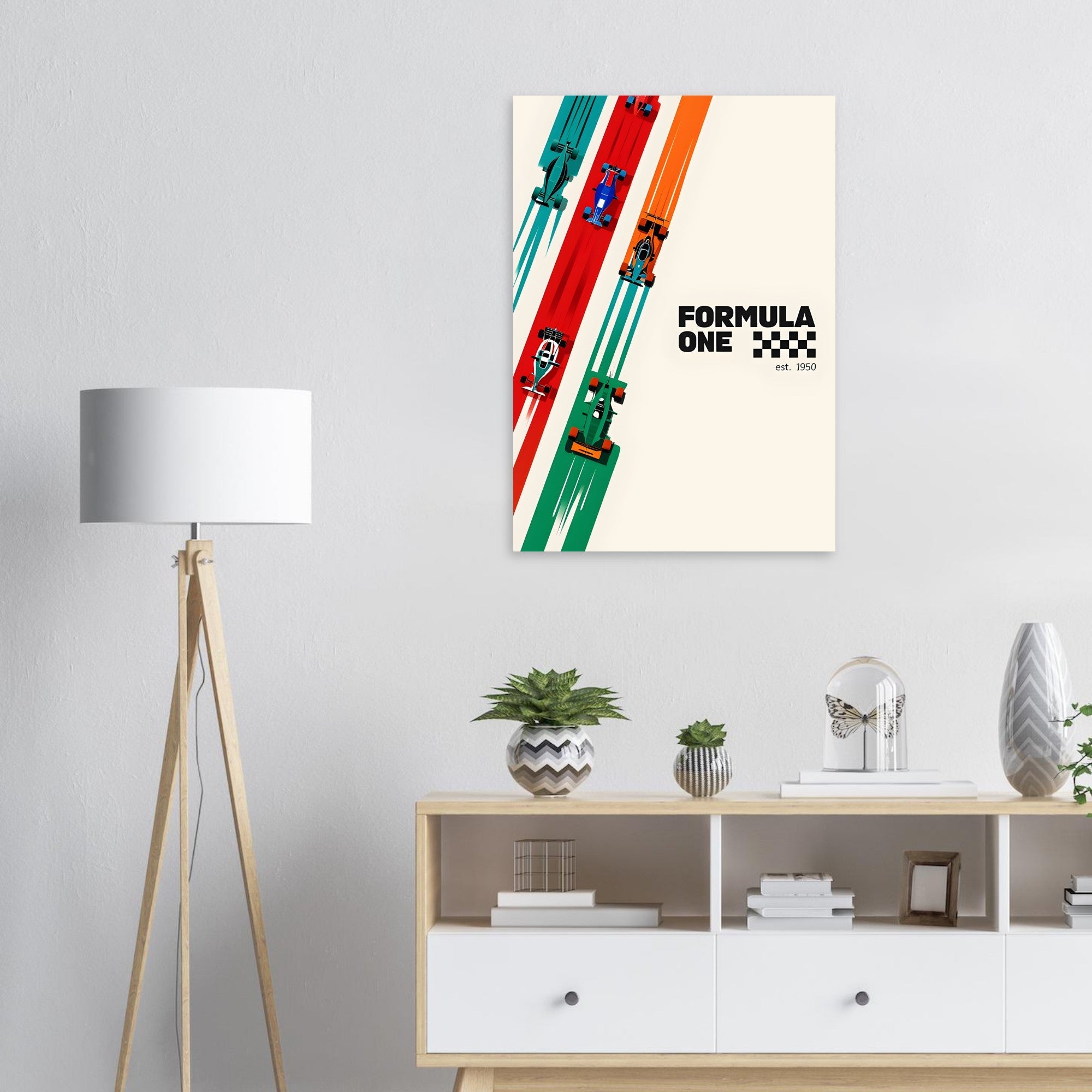 Retro Racing Poster - Vintage Matte Wall Art | Classic Car Motorsport Print for Home Decor