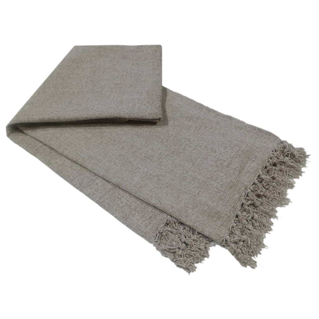 Chenille Tassel Elegant Throw Blanket for Couch Sofa Bed All-Season Soft Luxury by OLIVIA ROCCO