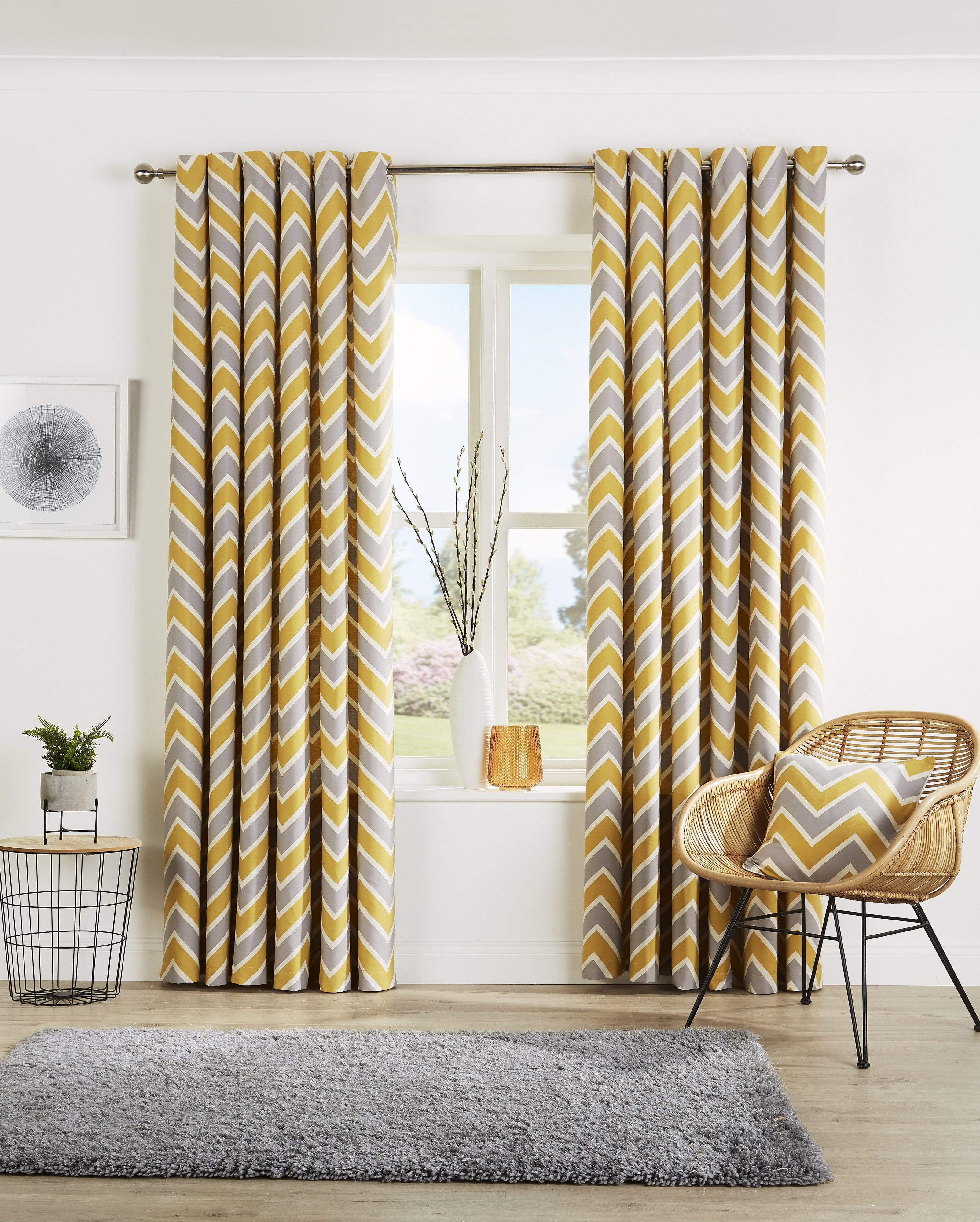 Chevron Pattern Curtains with Matching Cushion Covers Luxurious High-Quality Polyester Cotton Blend for Living Room and Bedroom Multiple Sizes OEKO-TEX Certified by OLIVIA ROCCO
