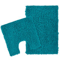 Como 2 Piece Teal Bath Mat & Pedestal Set Non-Slip Super Absorbent Cotton Bathroom Mats by OLIVIA ROCCO