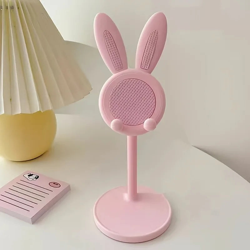 Cute Rabbit Mobile Phone Stand – Adjustable Desktop Holder for Smartphones & Tablets